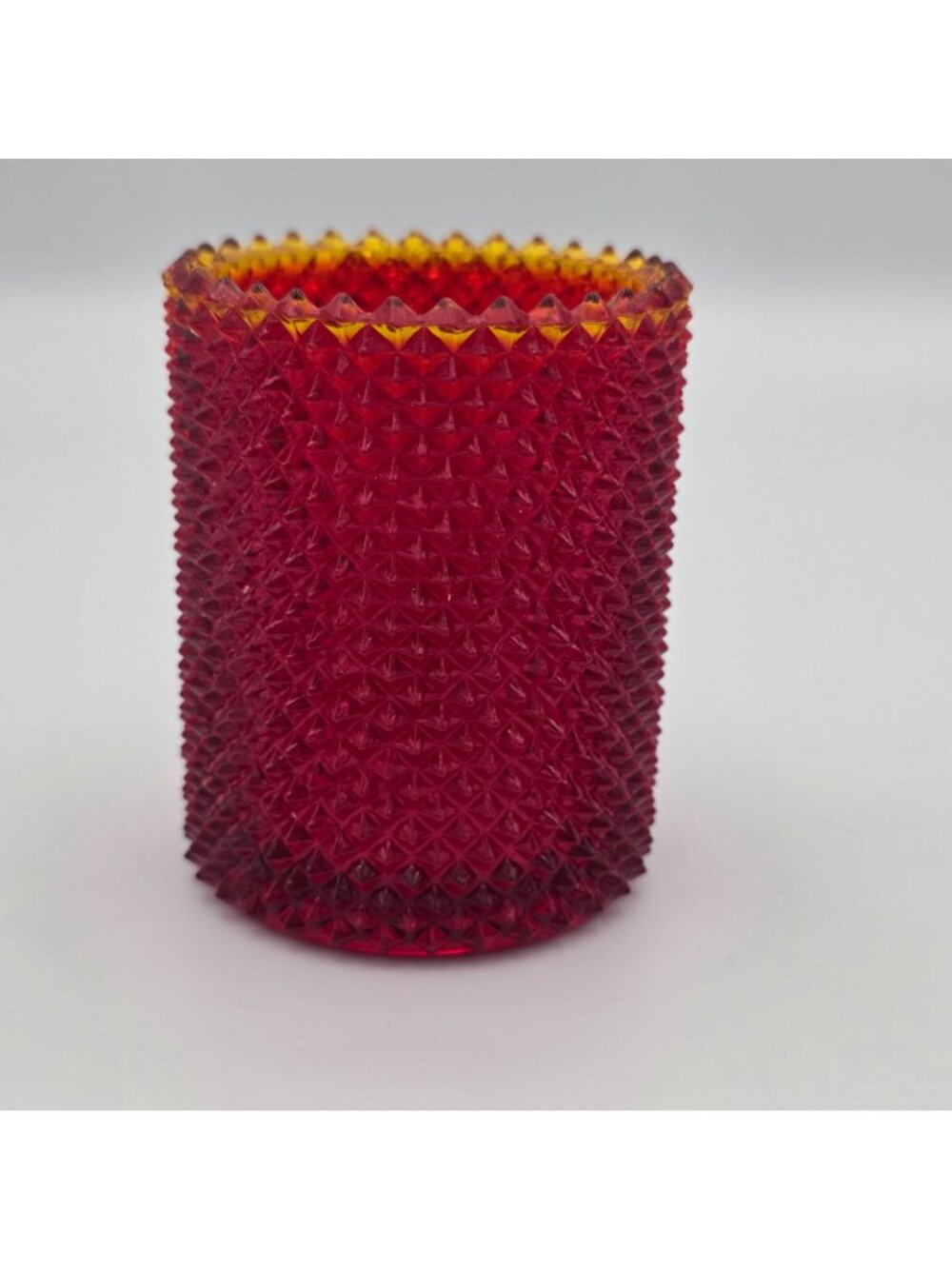 Faroy Red Diamond Point Glass Votive Candle Holder USA Made 2.75" - Picture 8 of 10